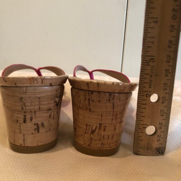 NEW (NWOT) Stuart Weitzman Brigida pink suede/cork heeled sandals sz 8 - Picture 7 of 16